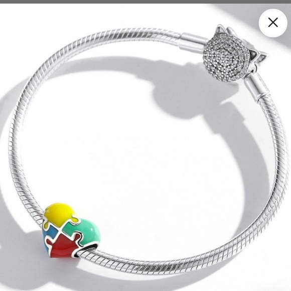❤️💙💜💛💚🧡SILVER HEART JIGSAW PUZZLE CHARM FOR AUTISM AWARENESS🧡💚💛💜💙❤️ - Picture 7 of 9